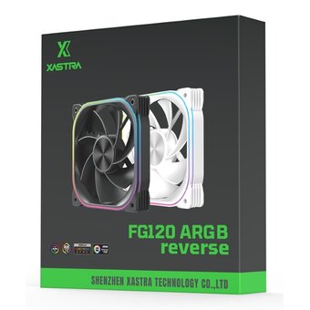  Вентилятор XASTRA FG120B ARGB reverse single pack 120x120x25мм (ARGB, PWM, black) Color Box 