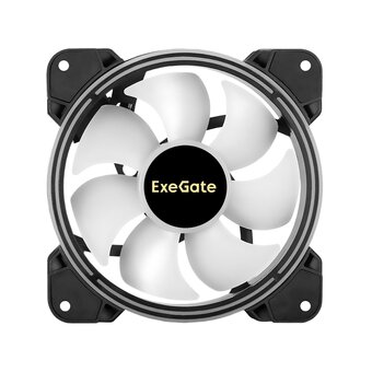  Вентилятор с подсветкой ExeGate EX12025HM3PM.FRGB.7O5CSU EX295963RUS 12В DC (120x120x25 мм, Hydraulic bearing (гидродинамический), 3pin+Molex) 
