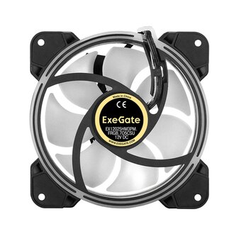 Вентилятор с подсветкой ExeGate EX12025HM3PM.FRGB.7O5CSU EX295963RUS 12В DC (120x120x25 мм, Hydraulic bearing (гидродинамический), 3pin+Molex) 