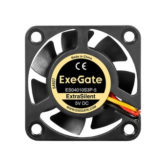  Вентилятор ExeGate ExtraSilent ES04010S3P-5 EX296994RUS 5В DC (40x40x10 мм, Sleeve bearing (подшипник скольжения), 3pin, 4500RMP, 22dBA) 