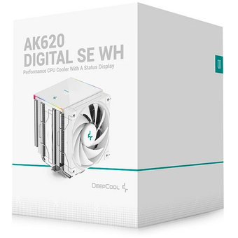  Кулер DEEPCOOL AK620 Digital SE WH LGA1851/1700/1200/115X/AM5/AM4 (TDP 260W, PWM, Dual Fan 120mm, 6 тепл. трубок, ARGB, белый) Ret 