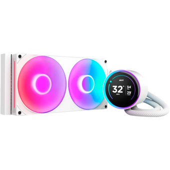 СВО NZXT Kraken Elite 280 RGB (RL-KR28E-W2) (250W, 280mm, LED temp., White/ Fans 2x140mm, 98.61C   СВО NZXT Kraken Elite 280 RGB (RL-KR28E-W2) (250W, 280mm, LED temp., White/ Fans 2x140mm, 98.61C
