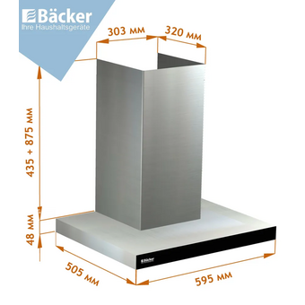 Кухонная вытяжка Backer CH60E-TGL200 SSBK Glass   Кухонная вытяжка Backer CH60E-TGL200 SSBK Glass
