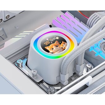  СВО ID-COOLING FX360 LCD White LGA1851/1700/1200/115X/AM4/AM5 (TDP 350W, ARGB Fan and Pump, LCD Display, PWM, Triple) 