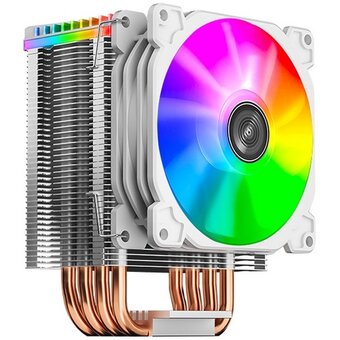  Кулер JONSBO CR-1400 ARGB(White) ARGB (160W, 4-pin PWM, 126mm, Al/Cu, 4x6mm, 1x92mm, 36.0CFM, 30.5dBA, 2300RPM) 