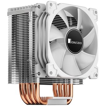  Кулер JONSBO CR-1400 ARGB(White) ARGB (160W, 4-pin PWM, 126mm, Al/Cu, 4x6mm, 1x92mm, 36.0CFM, 30.5dBA, 2300RPM) 