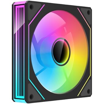  Вентилятор XASTRA FM120B ARGB reverse single pack 120x120x25мм (Infinity lighting effect, ARGB, PWM, black) Box 