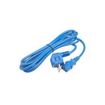  Кабель питания Hyperline PWC-IEC13-SHM-3.0-BL компьютера (Schuko+C13) (3x1.0) 10A, угловая вилка, 3м синий 