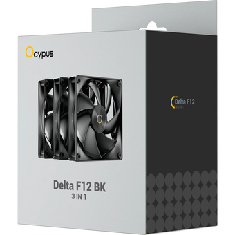  Вентилятор Ocypus Delta F12 BK 3 in 1, 120x120x25mm, 4-Pin PWM, 500-2000 RPM, 29 DBA Max, Hydro Bearing 