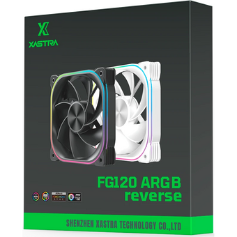  Вентилятор XASTRA FG120W ARGB reverse single pack 120x120x25мм (ARGB, PWM, white) Color Box 