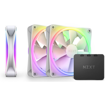 Комплект кулеров F120 RGB Duo Triple Pack (NZXT RF-D12TF-W1) (120x120x25mm, 4-pin PWM, 48.58CFM, 29dBA, 1800RPM, White, 3pcs)   Комплект кулеров F120 RGB Duo Triple Pack (NZXT RF-D12TF-W1) (120x120x25mm, 4-pin PWM, 48.58CFM, 29dBA, 1800RPM, White, 3pcs)