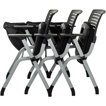  Стул Бюрократ X-Click-PP/black черный со столиком на ножках металл серый 