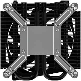  Кулер ID-COOLING IS-23i Black LGA1851/1700/1200/115X низкопрофильный высота 23mm (TDP 45W, PWM, 2 тепл.трубки, медная база, Fan 80mm) Box 