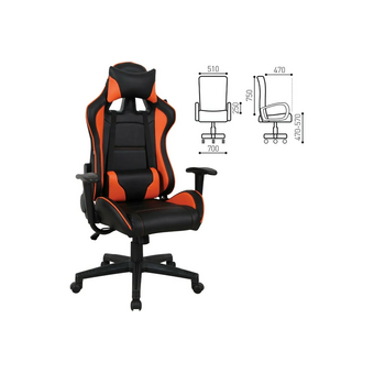  Кресло игровое BRABIX GT Racer GM-100 (531925) эко.кожа, черный/оранжевый 