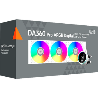  СВО PcCooler DA360 Pro ARGB Digital WH (300W, 360mm, LED temp., White, Fans 3x120mm, 75.8CFM, 33.7dBA, 2200RPM/ P) 