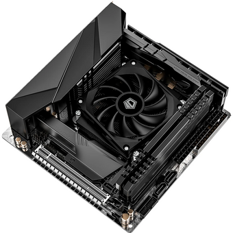  Кулер ID-COOLING IS-23i Black LGA1851/1700/1200/115X низкопрофильный высота 23mm (TDP 45W, PWM, 2 тепл.трубки, медная база, Fan 80mm) Box 
