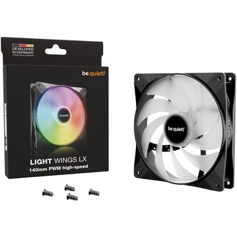  Кулер be quiet! Light Wings LX (BL129) Black 140mm PWM high-speed (140x140x25mm, 4-pin ARGB, 75.3CFM, 30.5dBA, 1800RPM) 