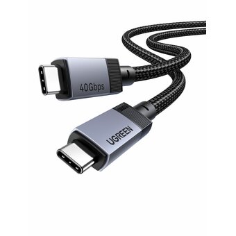  Кабель UGREEN L705 (65175) USB-C to USB-C Gen 3 240W Max. Длина 1м серый космос 