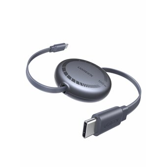 Кабель UGREEN L531 (65905) 100W USB-C to USB-C PD Fast Charging Retractable Cable Max. Длина 1м серый космос 