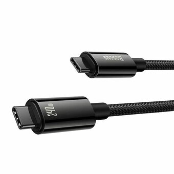  Кабель Baseus CAWJ040201 Tungsten Gold Fast Charging Data Cable Type-C to Type-C 240W 3m Black 