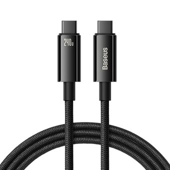  Кабель Baseus CAWJ040101 Tungsten Gold Fast Charging Data Cable Type-C to Type-C 240W 2m Black 