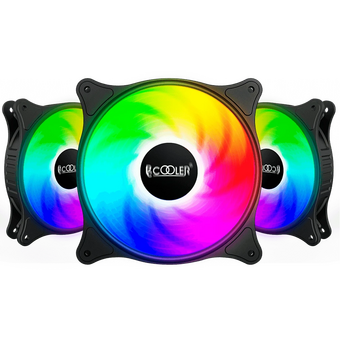  Кулер PcCooler FX 120 ARGB BK 3 In 1 (120x120x25mm, 4-pin PWM, 52.79CFM, 33.2dBA, 2000RPM, Black, 3pcs) 