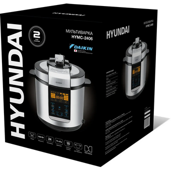  Мультиварка-скороварка Hyundai HYMC-2406 серебристый/черный 