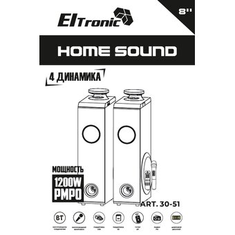  Акустическая система ELTRONIC 30-51 Home Sound черный 