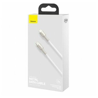  Кабель Baseus CATLJK-B02 Cafule Series Metal Data Cable Type-C to iP PD 20W 2m White 