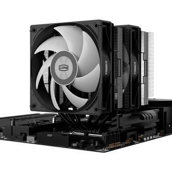  Кулер PcCooler RT620 ARGB BK (250W, 4-pin PWM, 157mm, Al/Cu, 6x6mm, 2x120mm, 73.32CFM, 34.9dBA, 2200RPM, S 1851/1700/1200/115X) 