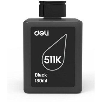  Чернила водорастворимые Deli 511K-EA1 черный 130мл 