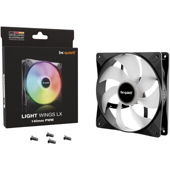  Кулер be quiet! Light Wings LX (BL126) Black 140mm PWM (140x140x25mm, 4-pin ARGB, 56.0CFM, 22.9dBA, 1200RPM) 