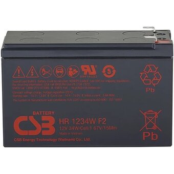  Аккумулятор CSB HR Series HR1234W 12В 9.5Ач, 6 cell, 34W/cell, H95(101)xL151хW65mm, 2.6kg 