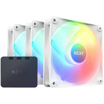  Кулер NZXT F120 RGB Core Triple Pack (RF-C12TF-W1) (120x120x25mm, 4-pin PWM, 78.86CFM, 33.88dBA, 1800RPM, White, 3pcs) 