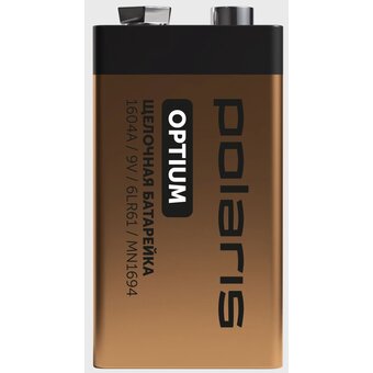  Щелочной элемент питания POLARIS PB 9V (6LR61) (1шт) Optium бронзовый 