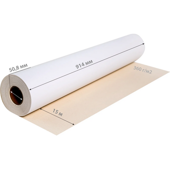  Холст Cactus CS-MC340-91415 914мм-15м/340г/м2/белый хлопок для струйной печати втулка 50.8мм (2") 