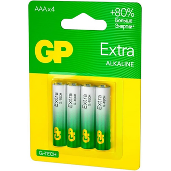  Батарейка GP Extra Alkaline 24AXA21-2CRSBC4 AAA (4шт) блистер 