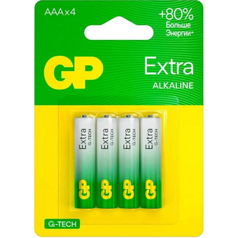  Батарейка GP Extra Alkaline 24AXA21-2CRSBC4 AAA (4шт) блистер 