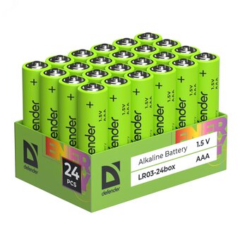  Батарейка алкалиновая DEFENDER LR03-24box ААА EcoLine (56041) 