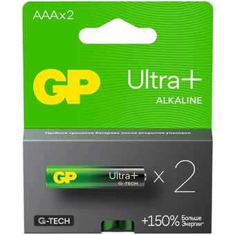  Батарейка GP Ultra Plus Alkaline 24AUPA21-2CRSB2 AAA (2шт) блистер 