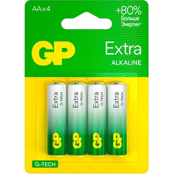  Батарейка GP Extra Alkaline 15AXA21-2CRSBC4 AA (4шт) блистер 