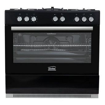  Кухонная плита Simfer F96MB52001 газовая, стеклянная крышка, черный 