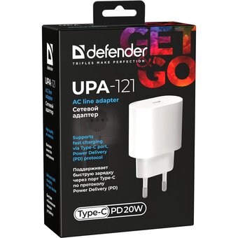  СЗУ DEFENDER UPA-121 (83220) 20W USB C/PD3.0 белый 
