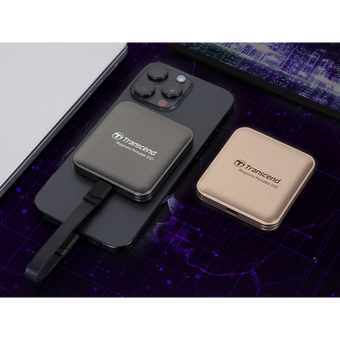  Внешний SSD Transcend ESD420C (TS2TESD420G), 1TB, USB 20Gbps, Type C, Magsafe, Золото 