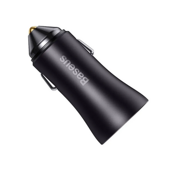  АЗУ Baseus CGJM000013 Golden Contactor Max Dual Fast Charger Car Charger U+U 60W Dark Gray 