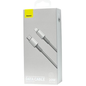  Кабель Baseus CATLGD-A02 High Density Braided Fast Charging Data Cable Type-C to iP PD 20W 2m White 