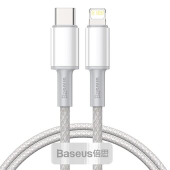  Кабель Baseus CATLGD-02 High Density Braided Fast Charging Data Cable Type-C to iP PD 20W 1m White 