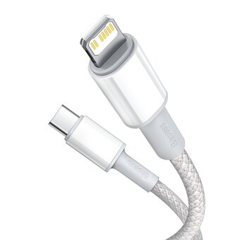  Кабель Baseus CATLGD-02 High Density Braided Fast Charging Data Cable Type-C to iP PD 20W 1m White 