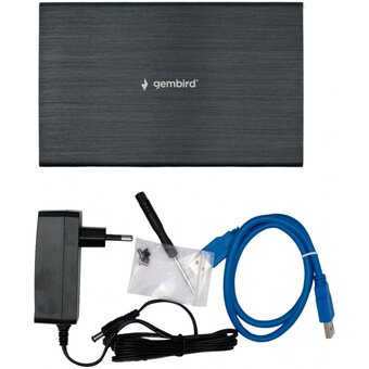  Внешний корпус Gembird EE3-U3S-1 USB 3.0 для 3.5" HDD/SSD Gembird, порт Type-A, SATA III, металл, чёрный 