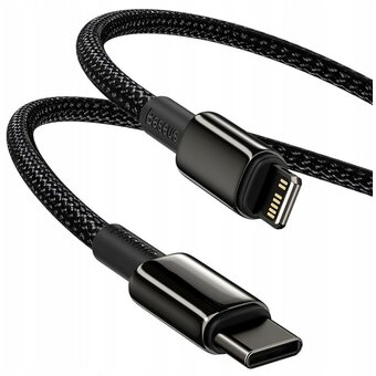  Кабель Baseus CATLWJ-01 Tungsten Gold Fast Charging Data Cable Type-C to iP PD 20W 1m Black 
